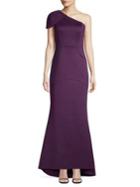 Eliza J One-shoulder Puff Sleeve Gown