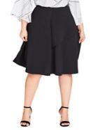 City Chic Plus Rimple Asymmetrical Skirt