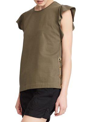 Lauren Ralph Lauren Cotton Flutter-sleeve Tee