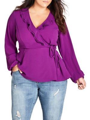 City Chic Plus Flattering Little Flirt Top