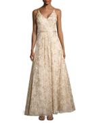Xscape Lace Embellished Flared Gown