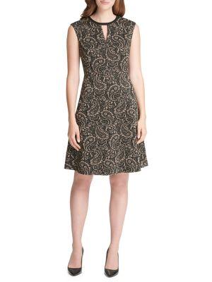 Tommy Hilfiger Metallic Paisley Fit-&-flare Dress