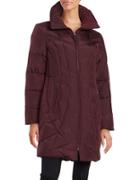 Anne Klein Convertible Collar Quilted Down Coat