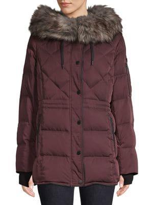 Bcbgeneration Quilted Faux Fur Coat