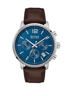 Hugo Boss Attitude Chronograph Leather-strap Watch