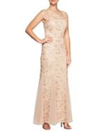 Alex Evenings Sleeveless Embroidered Column Gown