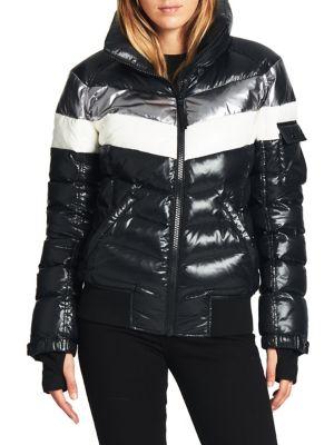 S13 Retro Striped Puffer Down Coat