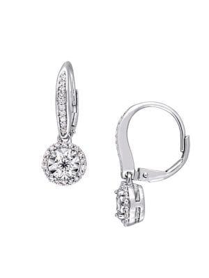 Sonatina Sterling Silver 0.5 Tcw Diamond Circular Halo Earrings