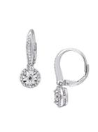 Sonatina Sterling Silver 0.5 Tcw Diamond Circular Halo Earrings