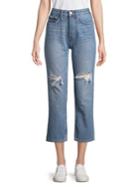 Calvin Klein Jeans Distressed Straight Cropped Jeans