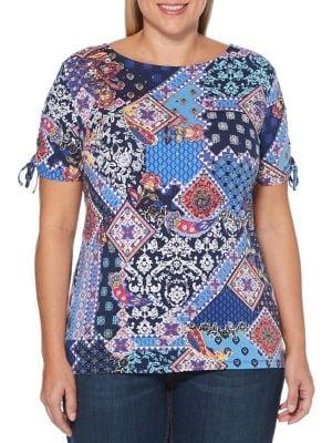 Rafaella Plus Patchwork Top