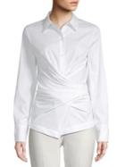 Donna Karan Long-sleeve Wrap Button-down Shirt