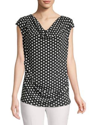 Calvin Klein Polka Dot Cowlneck Top