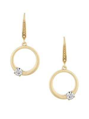Laundry By Shelli Segal Crystal Stone Hoop Drop Earrings