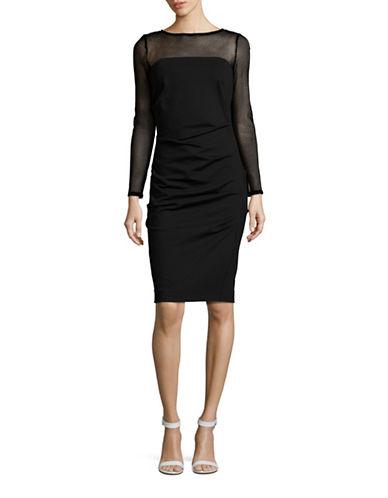 Nicole Miller Ponte Combo Long Sleeve Sheath Dress