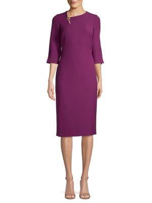 Donna Karan Three-quarter Sleeve Sheath Dress