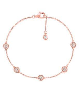 Crislu Sugar Drops Geometric Pave 18k Rose Gold Bracelet