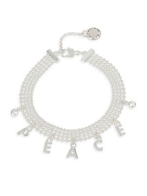 Bcbgeneration Affirmation Crystal Peace Charm Mesh Bracelet