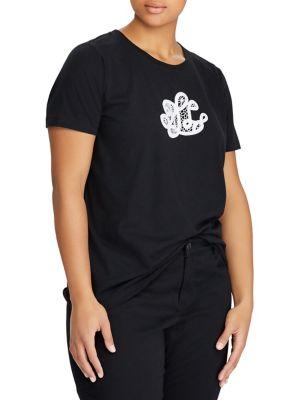 Lauren Ralph Lauren Plus Logo Cotton Jersey Tee