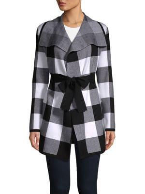 Context Buffalo Plaid Tie Cardigan