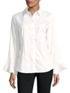 Calvin Klein Flutter-sleeve Button-down Shirt