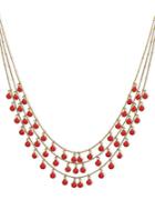 Anne Klein Coral Three-row Shaky Necklace