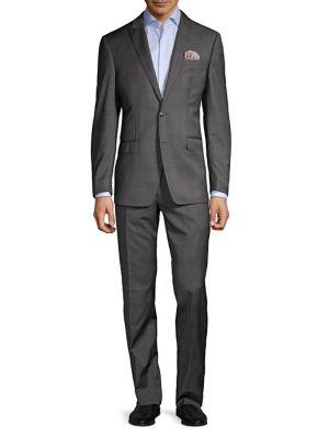 Tallia Orange Tonal Glen Plaid Wool Suit