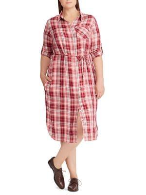 Lauren Ralph Lauren Plus Plaid Shirtdress