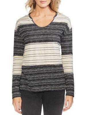 Vince Camuto Petite Sunrise Bay Knit Striped Top