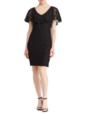 Lauren Ralph Lauren Floral Ruffled Lace Dress