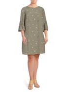 Vince Camuto Plus Ruffled Floral Smock Dress