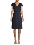 Brooks Brothers Red Fleece Cap-sleeve Ponte Fit-&-flare Dress