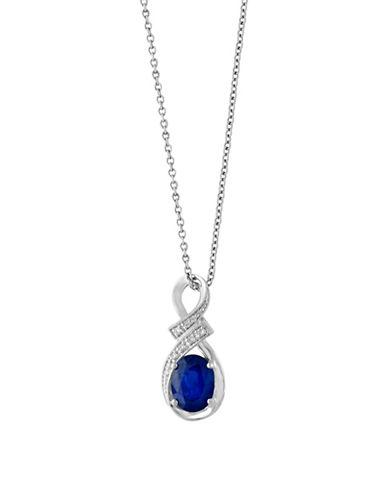 Effy Royale Bleu Diamonds, Sapphire And 14k White Gold Pendant Necklace