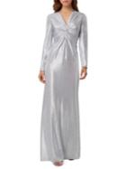 Tahari Arthur S. Levine Foil Knit A-line Gown