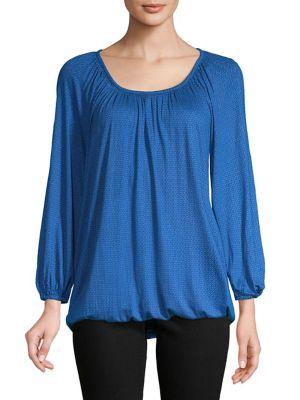 Michael Michael Kors Mini Diamond-print Peasant Top