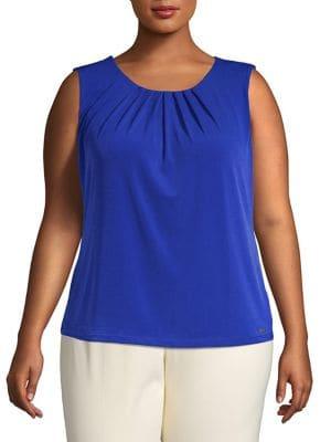 Calvin Klein Plus Pleat-neck Shell Top