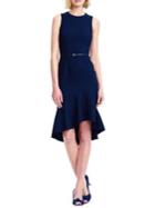 Adrianna Papell Belted Structured Knit Trumpet Dress