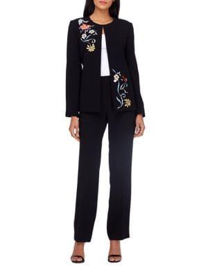 Tahari Arthur S. Levine Petite Floral Jacket And Pants Suit