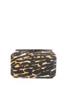 Sondra Roberts Leopard Calf Hair Box Clutch
