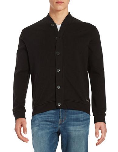 Black Brown Zip-up Cotton Jacket
