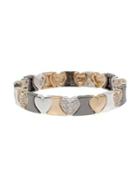 Bcbgeneration Love Tri-tone Pave Heart Stretch Bracelet