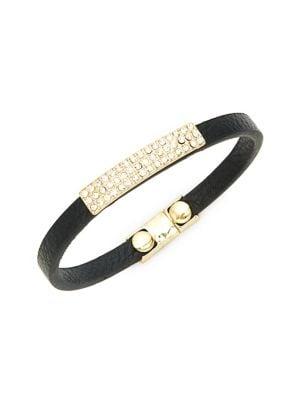 Design Lab Pave Bar Leather Bangle