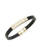 Design Lab Pave Bar Leather Bangle