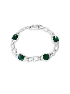 Effy Gento 925 Sterling Silver And Malachite Bracelet