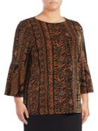 Nipon Boutique Printed Bell-sleeve Top