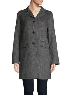 Tahari Collared Wool-blend Coat