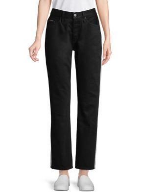 Calvin Klein Two-tone Cotton Straight Pants