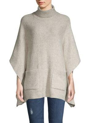 Michael Michael Kors Heathered Cotton & Wool-blend Turtleneck Poncho