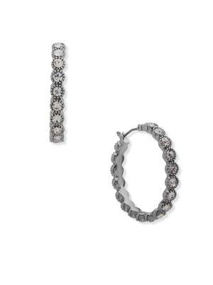 Jenny Packham Crystal Stone Hoop Earrings