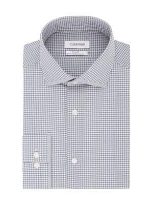 Calvin Klein Slim-fit Checkered-print Dress Shirt